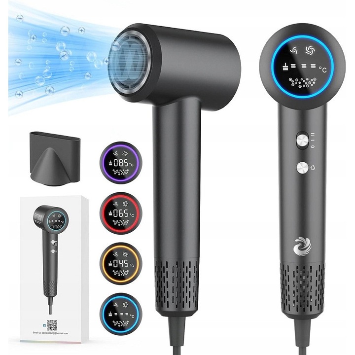 Професионален сешоар, 1500W, плазмена технология, 110000 оборота в минута, сив