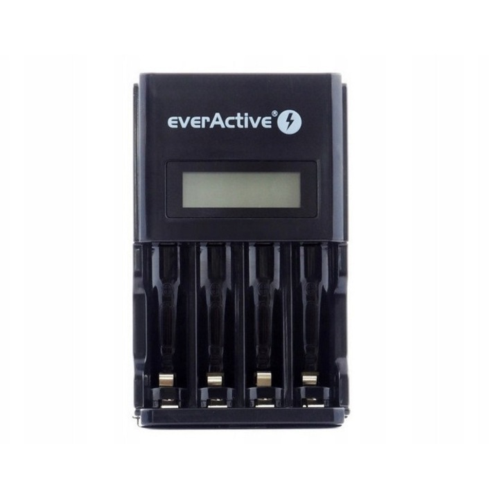 Incarcator universal pentru acumulatori AA/AAA everActive NC-450, 4 canale, protectie la suprasarcina, negru, 110x68x29mm