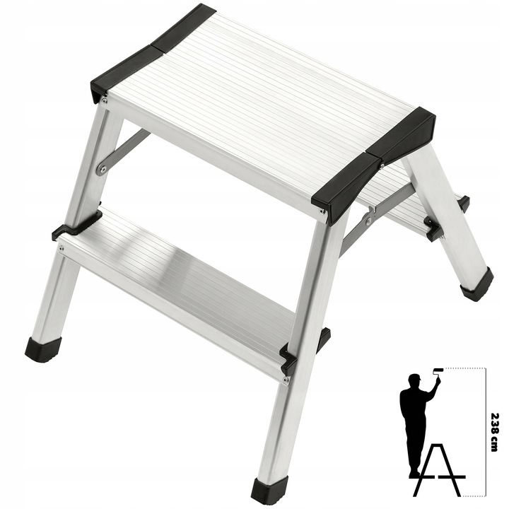 Kadax alumínium létra, 2 fokos, 125 kg, 2,38 m, összecsukható