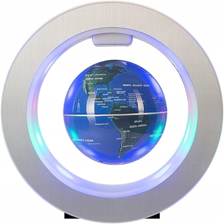 Glob interactiv levitand, LED, 10cm, albastru