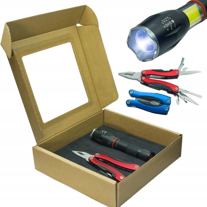 Set cadou multitool cu lanterna, Decortrend, 10x4,5cm, multicolor