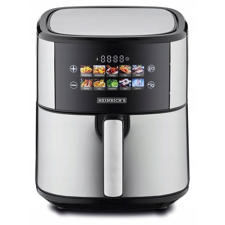 Heinrich's HFR 8217 olajmentes fritőz, 6,5L, 1600W, 8 program, 38,3x28,7x33,1cm