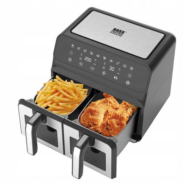 Friteuza Adivo, din sticlă, 4L, fără ulei, portabilă, 1500W