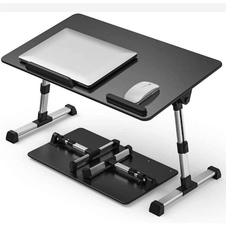 Masa pliabila pentru laptop, neagra dimensiuni 52x30x9cm, inaltime ajustabila 240-320mm