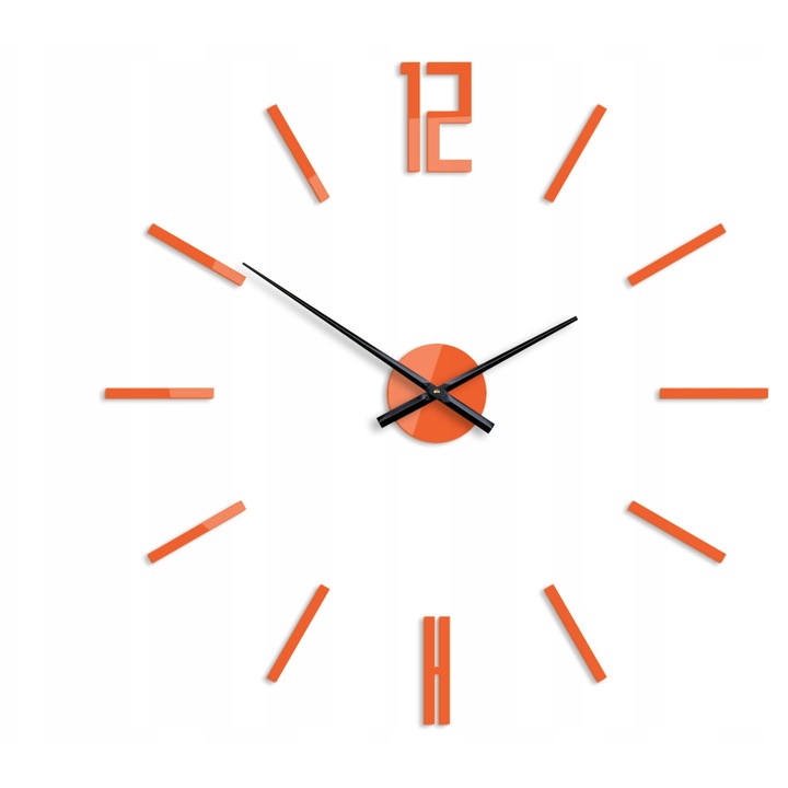 ModernClock Carlo falióra, wenge, 75x75cm, díszítőelemekkel