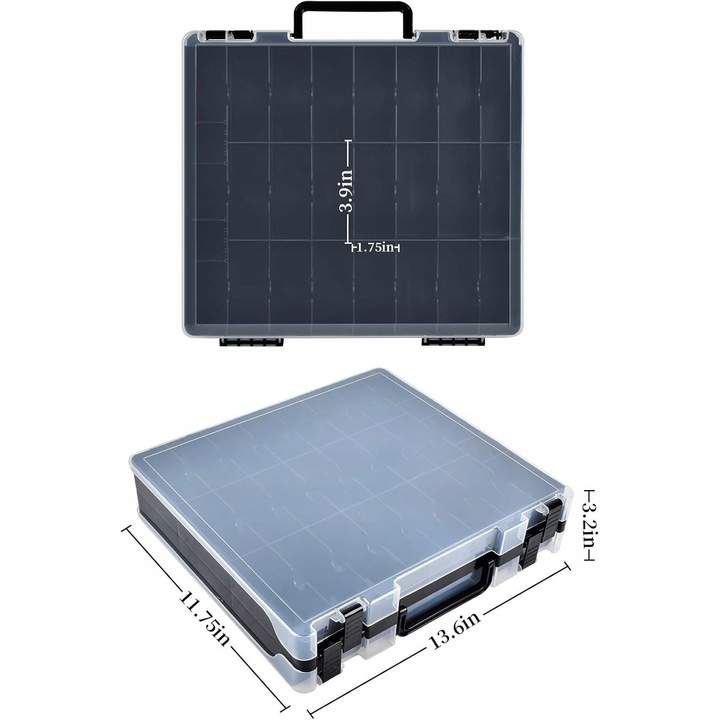 Játékszervező, készlet, 48 rekeszes, fekete, Die-Cast autókhoz