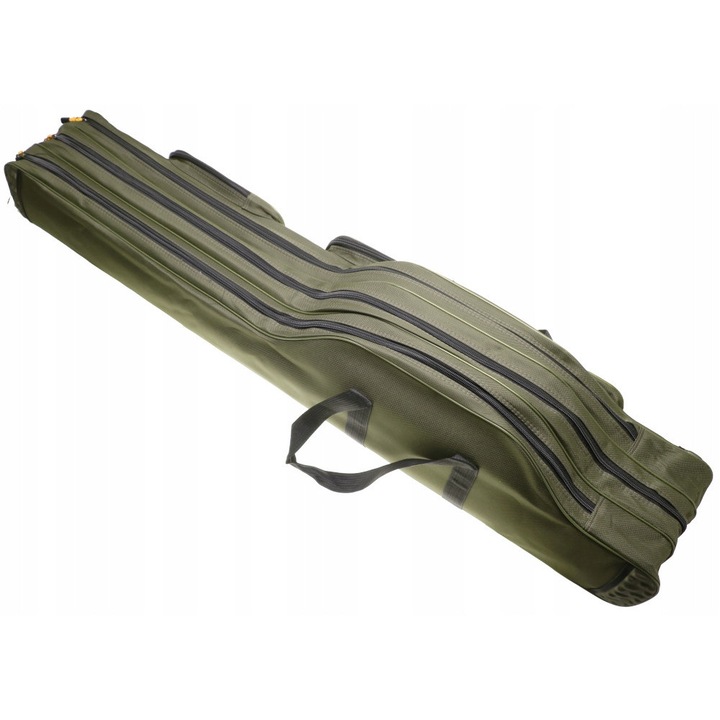 Geanta pentru undite, 150cm, 3 compartimente, 2 buzunare, verde