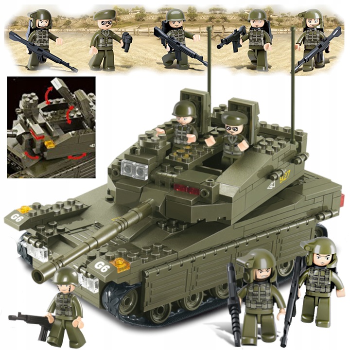 Комплект за конструиране Sluban MK. I/II 344ЕЛ. с 5 фигурки, многоцветен