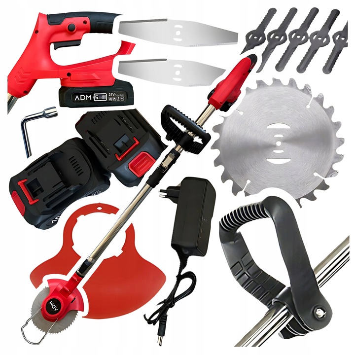 Trimmer cu baterie Pliabil reglabil 2x Baterie 21V 3x Lame