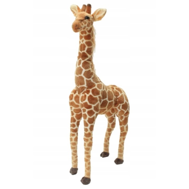 Zebra inaltata, jucarie de plus, galben-maro, 80 cm, set 1x