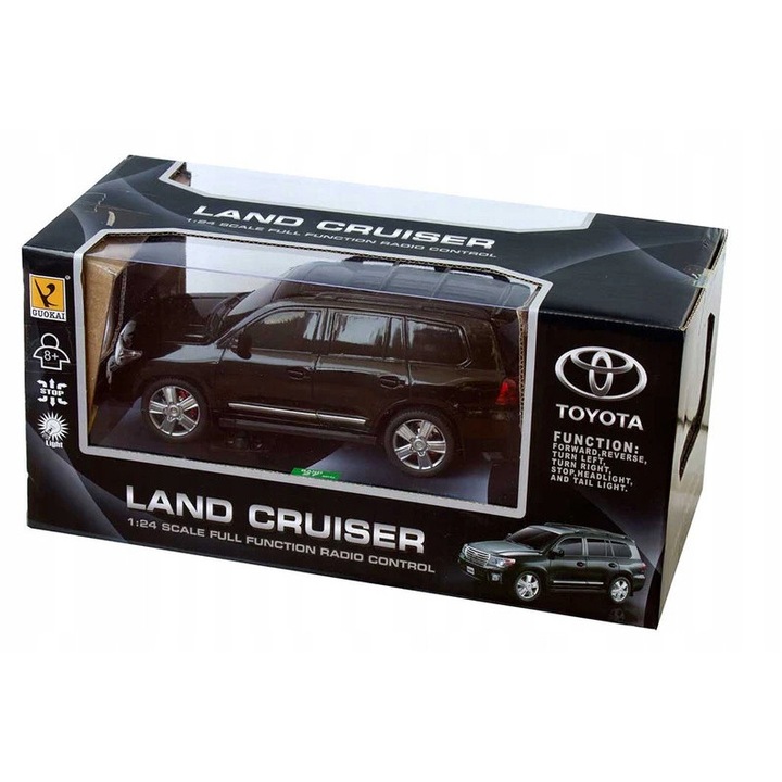 Masinuta TOYOTA LAND CRUISER 1:24, 21x9x6cm, set cu telecomanda