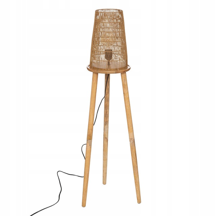 Lampa de podea AJMAL, lemn mango, 127cm, design elegant, textura naturala