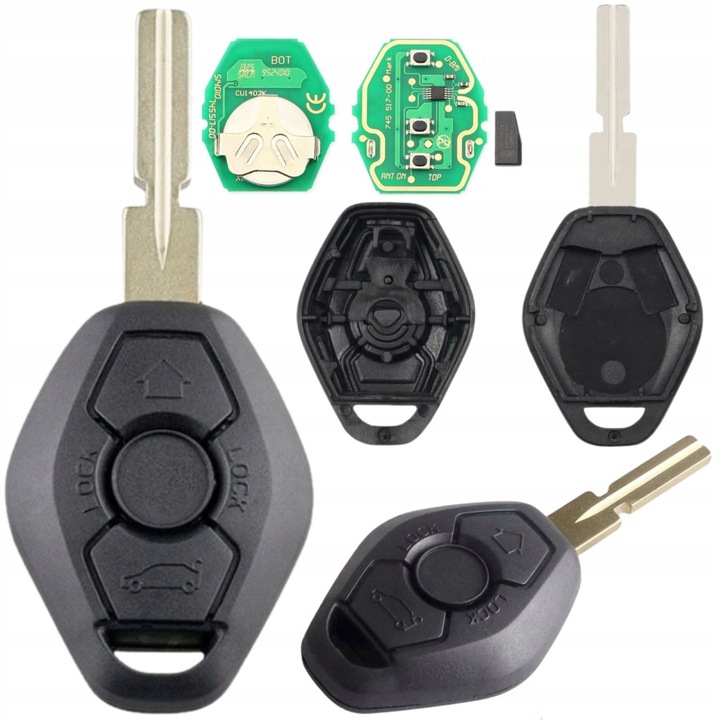 Clava electronica pentru BMW 3, 5, 7, X3, X5, 3 butoane, frecventa 433 Mhz, cu grot HU58