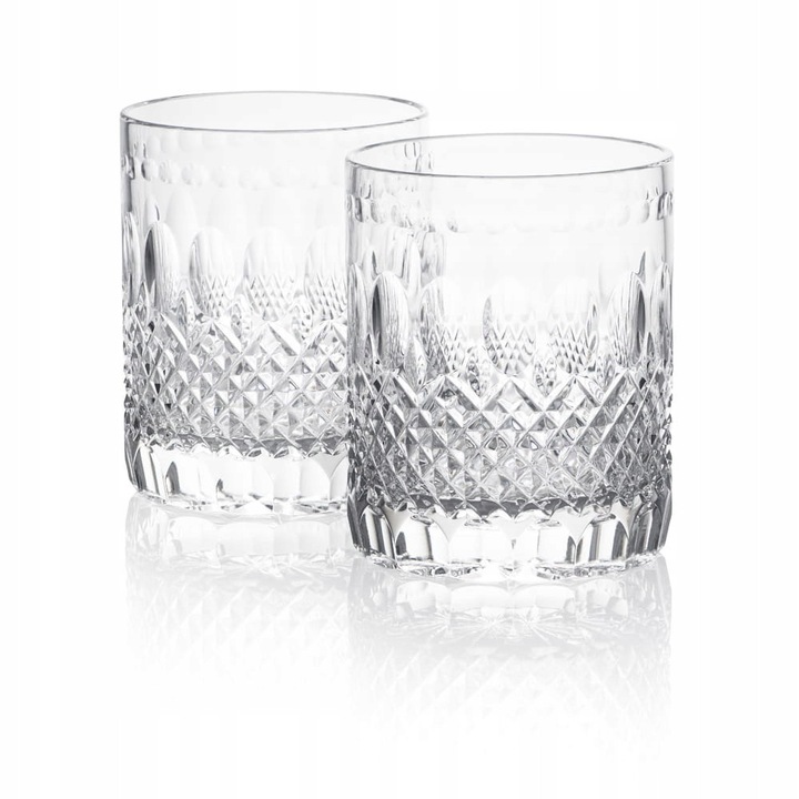 2 db kristály whisky pohár készlet, borostyánsárga üveg, 330 ml, 10,5 cm, 4. számú modell