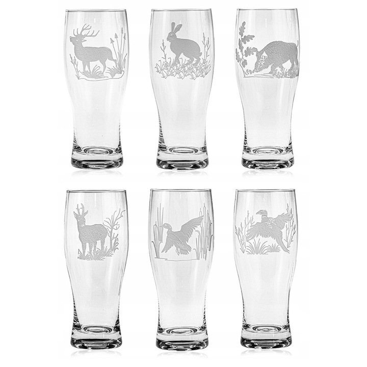 Söröspohár készlet, 500 ml, 6 darab, üveg
