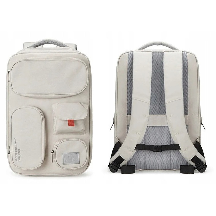 Rucsac laptop K&M, 15,6'', impermeabil, crem, 29,5x17x45cm