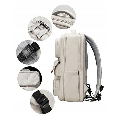 Rucsac laptop K&M, 15,6'', impermeabil, crem, 29,5x17x45cm