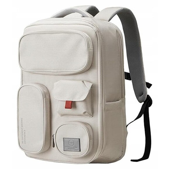 Rucsac laptop K&M, 15,6'', impermeabil, crem, 29,5x17x45cm