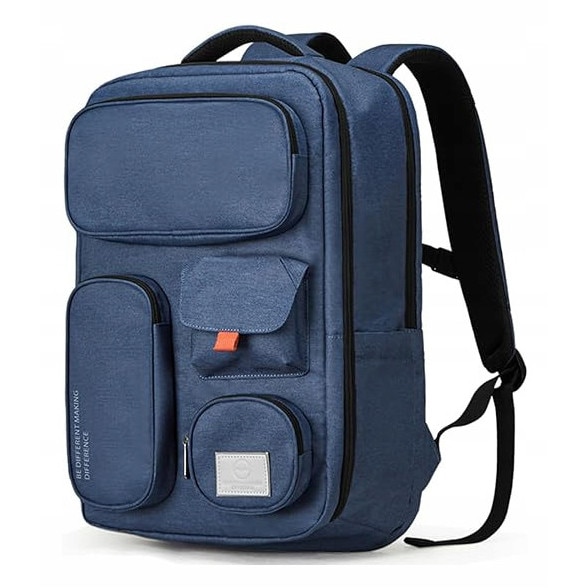 Rucsac laptop K&M, 15,6'', waterproof, ergonomic, albastru, 29,5x17x45cm