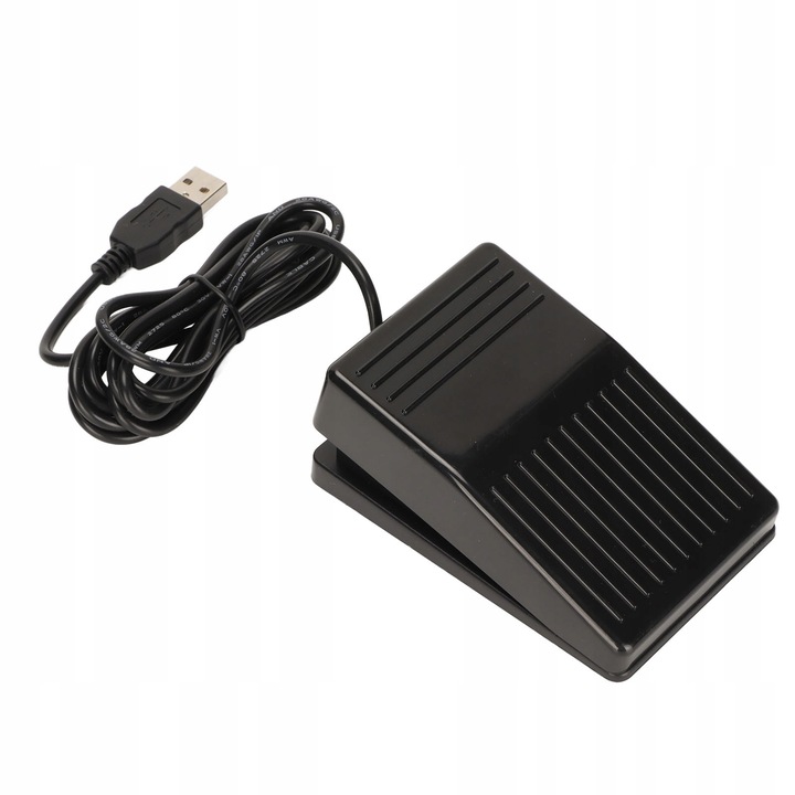 USB lábkapcsoló, 2m, mechanikus, ergonomikus, fekete