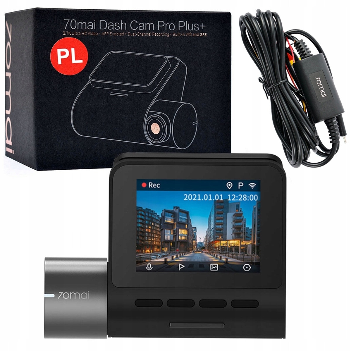 Camera auto 70mai A500S Dash Cam Pro Plus+, 1944p, GPS, ADAS, set