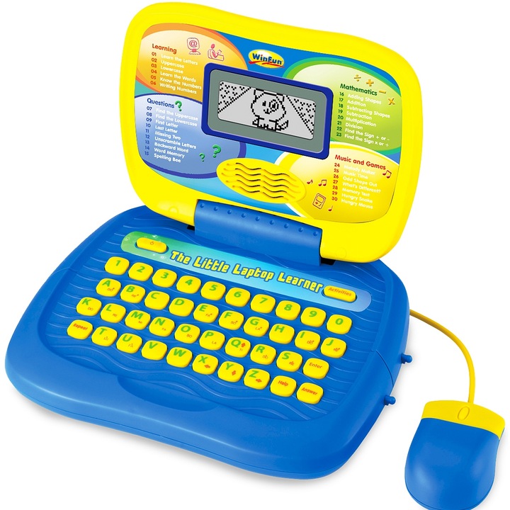 Smily Play oktató laptop gyerekeknek, 40 játék, LCD, 3 év+