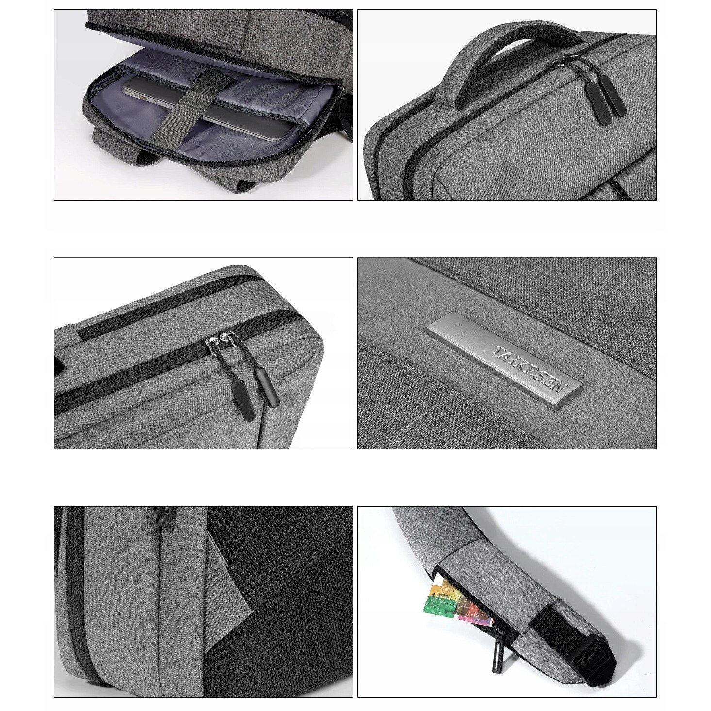 Rucsac laptop K&M, 15,6'', gri, 30l, impermeabil, cu port USB