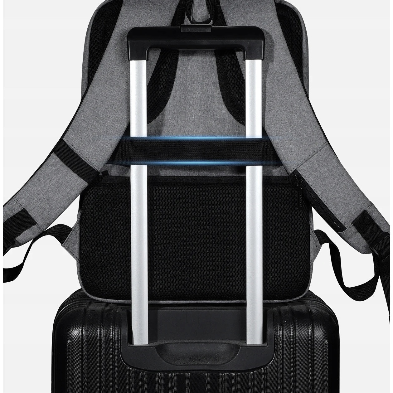 Rucsac laptop K&M, 15,6'', gri, 30l, impermeabil, cu port USB
