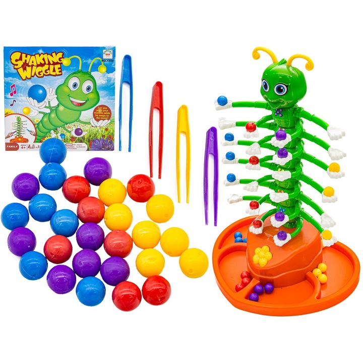 Joc de societate ChRLD, Gasienica, 7 bile colorate, 26x20x7,5cm, set complet