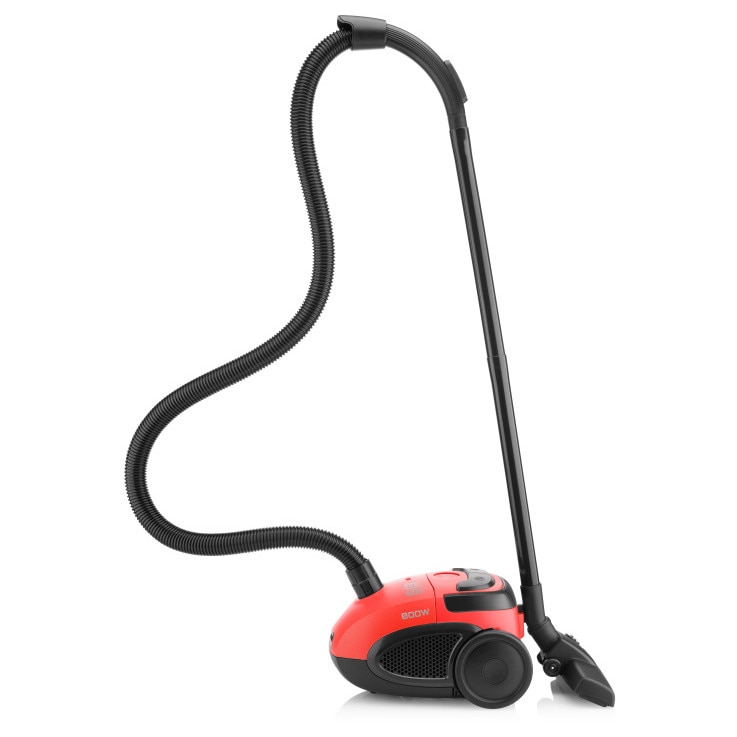 Aspirator cu sac Hyundai VC068R, 800W, 2L, rosu, 5m cablu, 7.5m raza de actiune