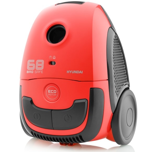 Aspirator cu sac Hyundai VC068R, 800W, 2L, rosu, 5m cablu, 7.5m raza de actiune