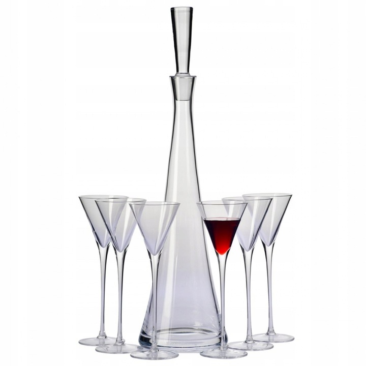 Set carafa si 6 pahare Krosno Empire, 700 ml, 50 ml, cristal, rezistent la zgarieturi