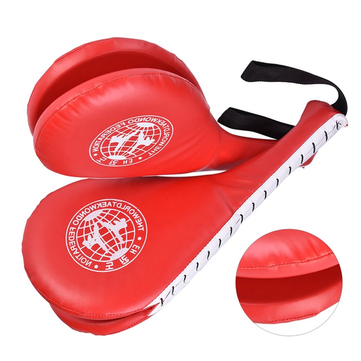 Set 2x Pad de antrenament Taekwondo, rosu, 37,5x19cm