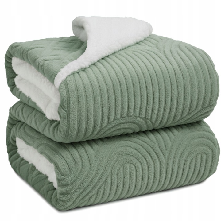 Patura dubla KOC, 200x220cm, model Sweterek, calduroasa, multicolor