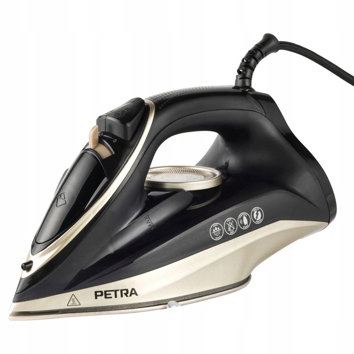 Fier de calcat cu abur Petra, 2200W, functie anti-drip, capacitate rezervor 230ml, ceramica