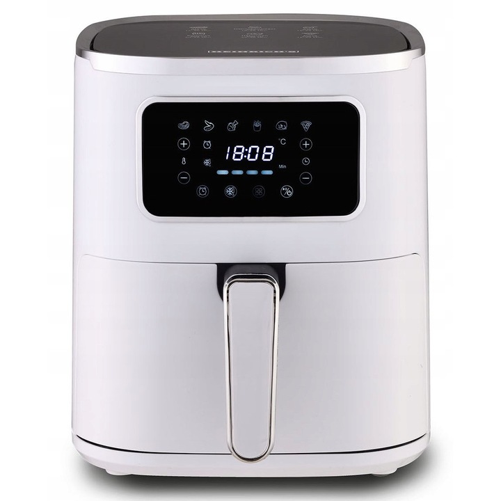 Heinrich's 5L 1450W fehér olajsütő, levegőkeringetéses technológia, 80%-kal kevesebb zsír