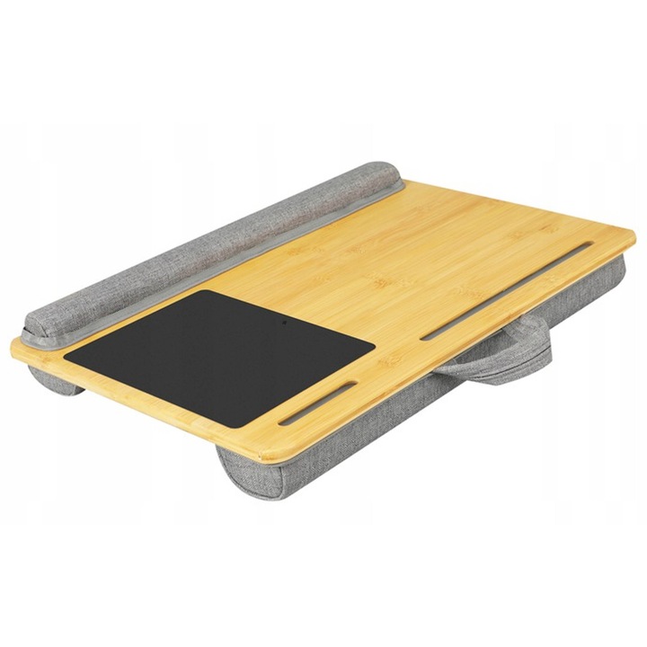 Stolik laptop, Gotel, bambus, 55x36,8x10cm, cu suport pentru mouse, perna moale