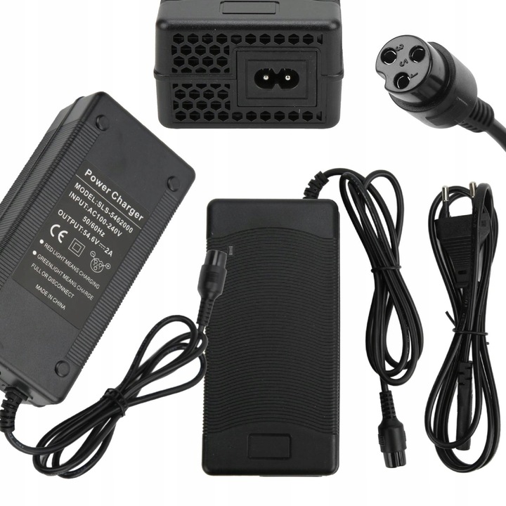 Incarcator pentru hulajnoga electrica 54,6V 2A, compatibil Kugoo M4/M4 Pro, Hitway H5/H5 Pro, UrbanGlide E-Cross Pro, negru