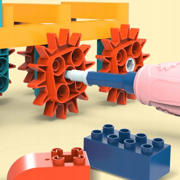 Set de constructie cu motor, LEMON, 116 elemente, colorat, 6+ ani