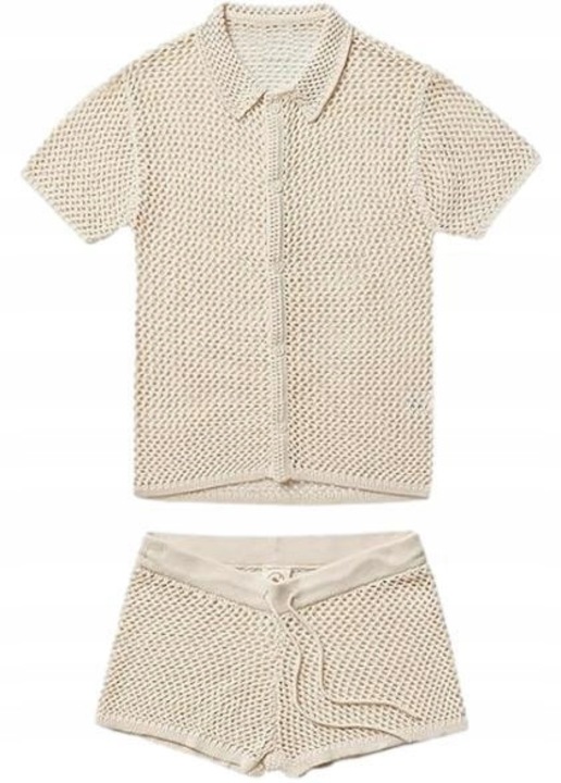 Compleu dama s113, Tricot, Boho, Bej, One Size INTL