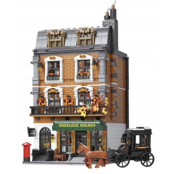 Set de constructie, Pantasy Sherlock Holmes Apartament Baker Street 221B, 19,3x25,6x42cm, 3047 piese