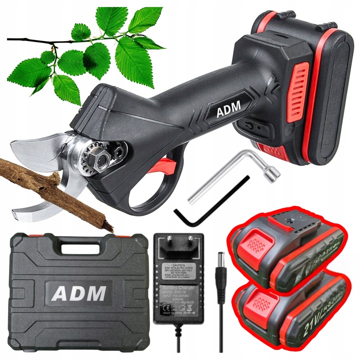Foarfeca electrica, ADM, 21V, set cu 2 acumulatori, taiere precisa, fara fir, 40 mm