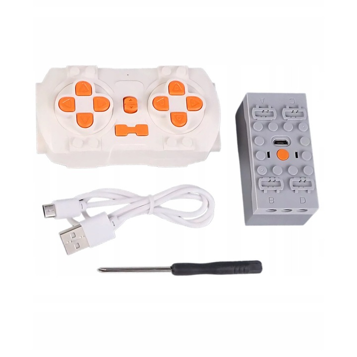 Set motoare cu telecomanda pentru constructii, 2x motor XL, 3x motor M, controler, telecomanda, 2,4 GHz