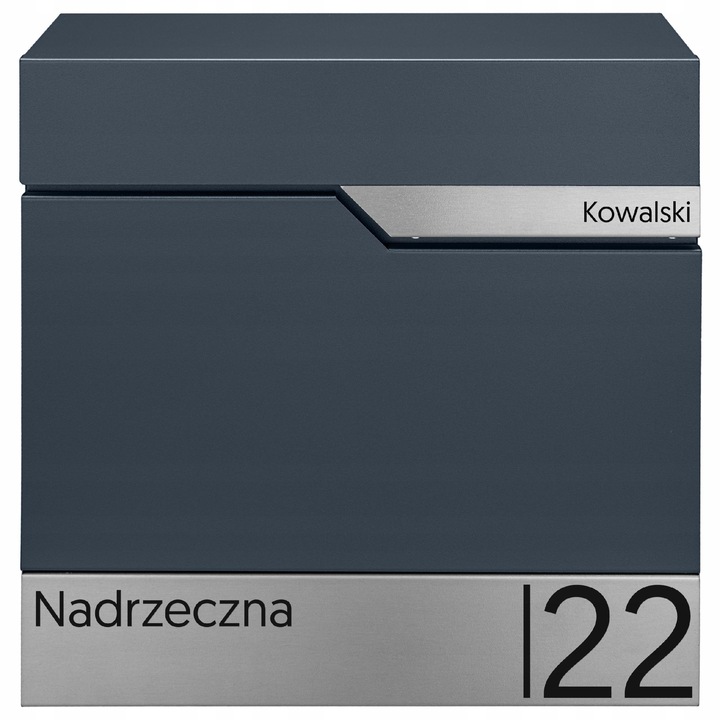 Cutie postala personalizata M-TEC Fusion antracit, 37x37x10,5cm, cu suport pentru ziare, 2 chei