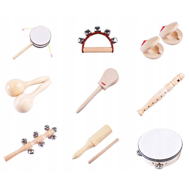 Set instrumente muzicale din lemn, PAN I PANI GADZET, 19 piese