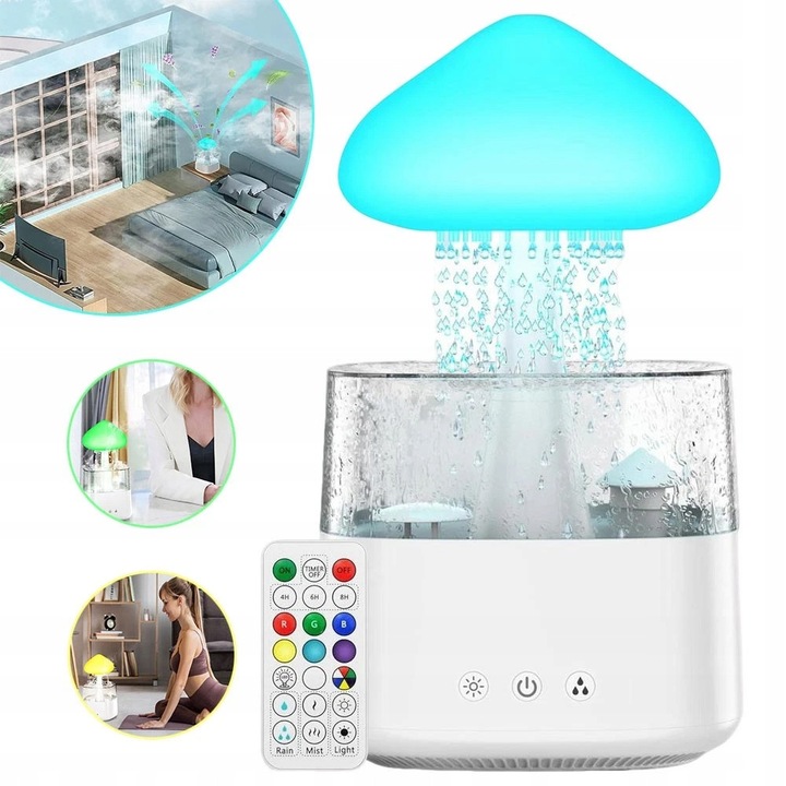 Gomba aromaterápiás diffúzor, 7 szín