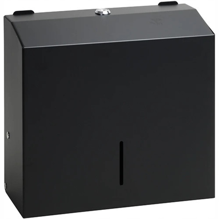 Rozsdamentes acél törölköző adagoló, falra szerelhető, 400 törölköző kapacitás, 28,3x26,3x10cm