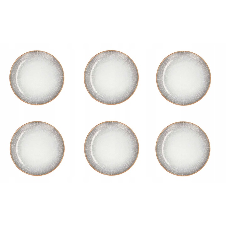 6 db-os desszertes tányér készlet, Lubiana, 20,5 cm, egyedi design, ellenálló, többszínű