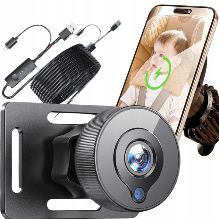 Monitor video pentru bebelusi Benetech, camera HD 1080, mod colorat si infrarosu, set complet