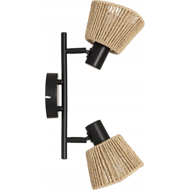 Lampa din hartie impletita, Atmosphera, 2 abajururi, ecologica, 28x15x19.5cm